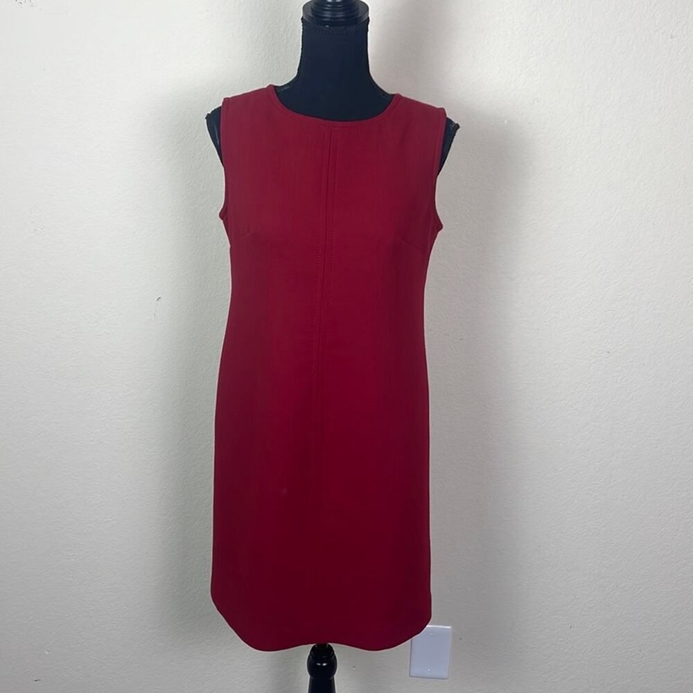 Talbots cranberry wool blend sleeveless shift dress women’s 6P